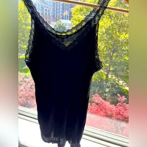 Massimo Dutti Black Lace Trim Camisole